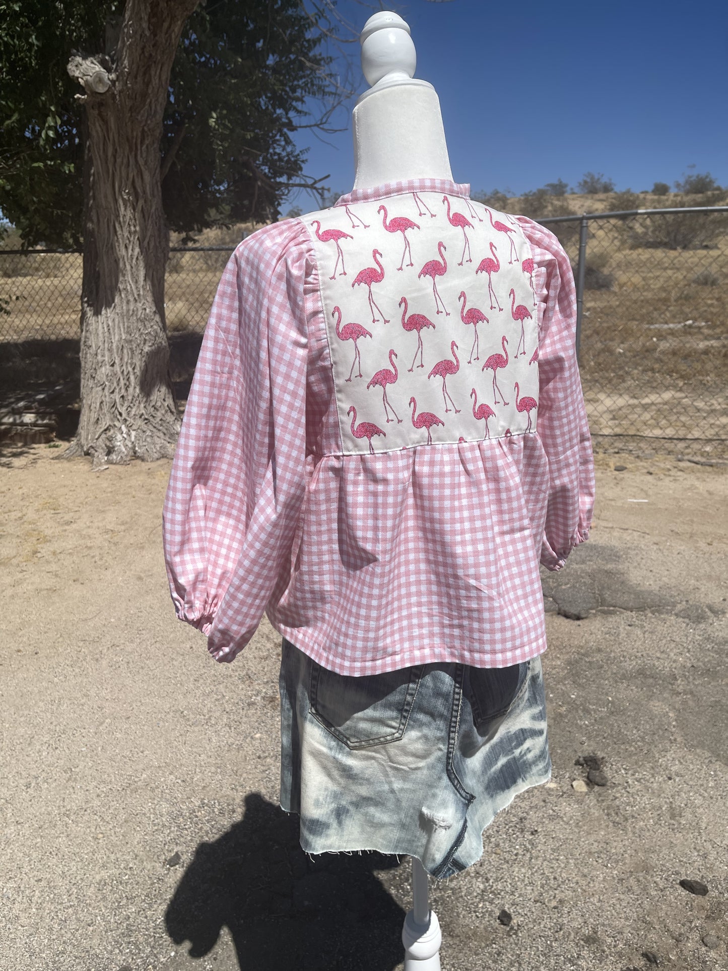 Flamingo Peasant Blouse