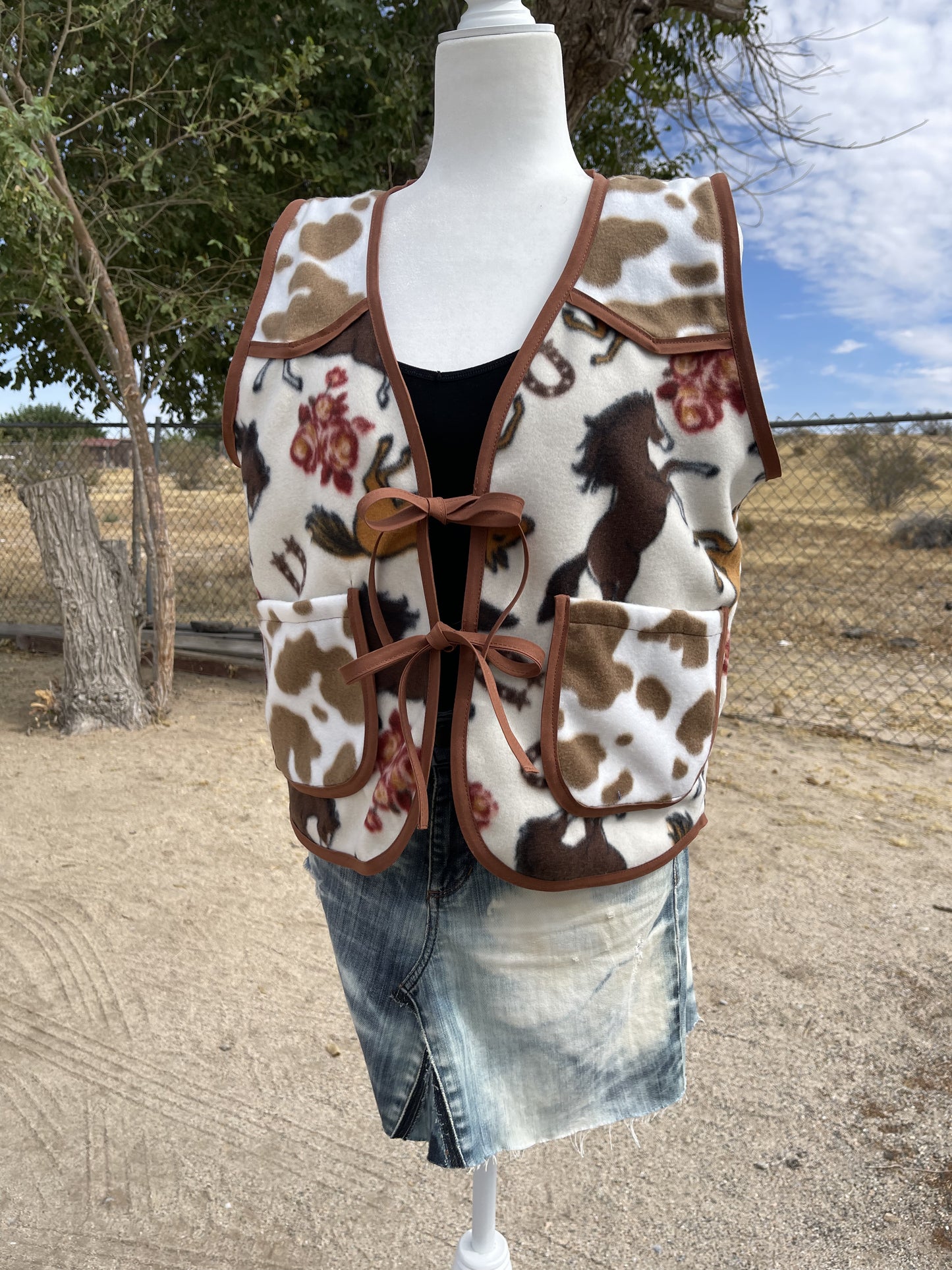 Western Cow Print Vest