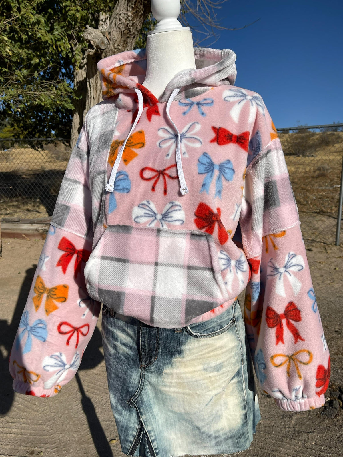 Handmade Pink Ribbon Hoodie