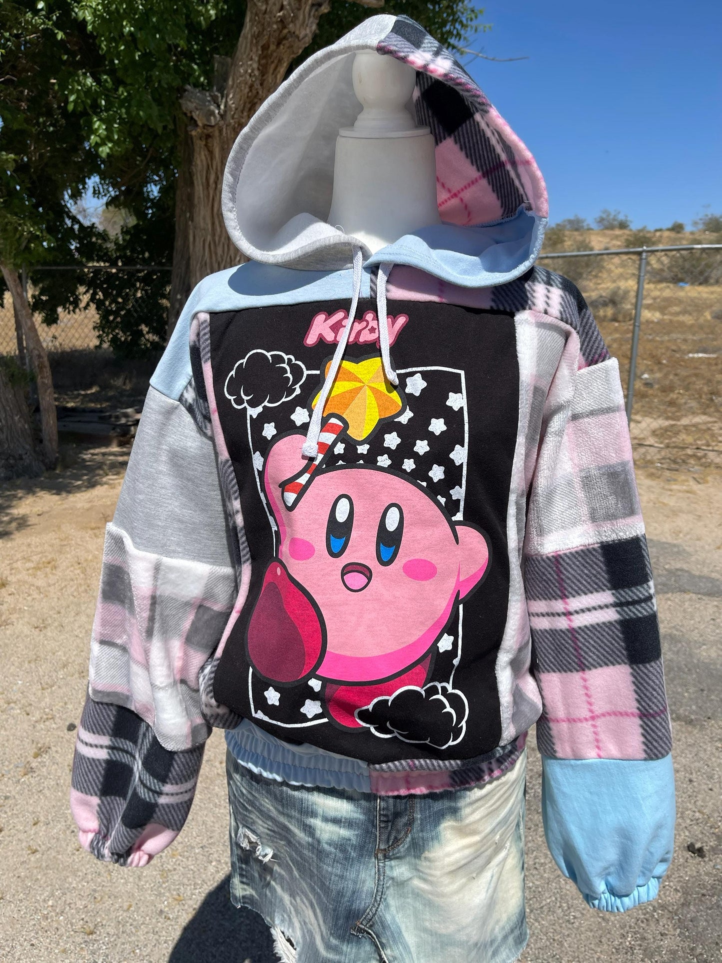 Upcycled Kirby Star Wand Hoodie