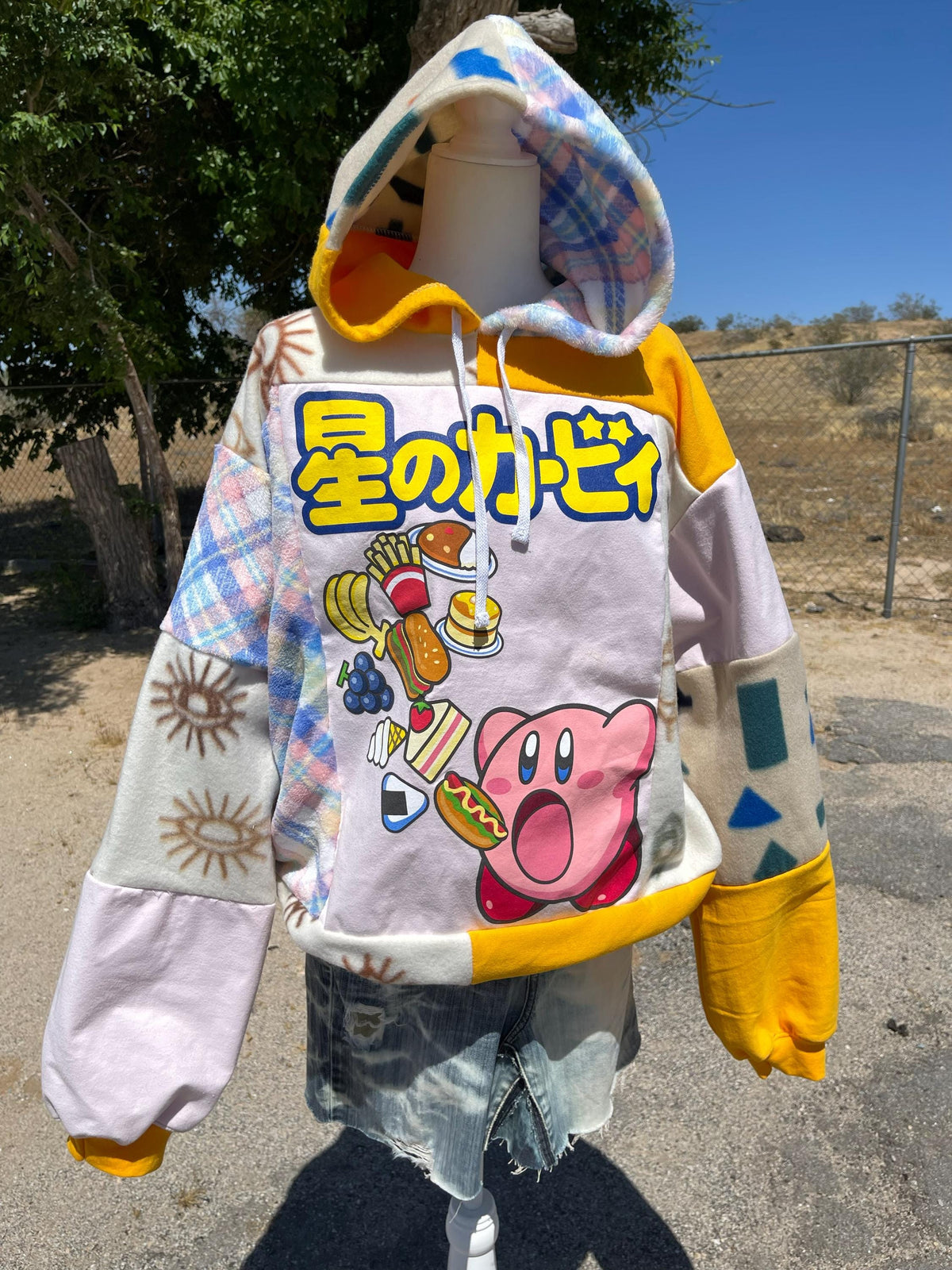 Upcycled Kirby Food Hoodie