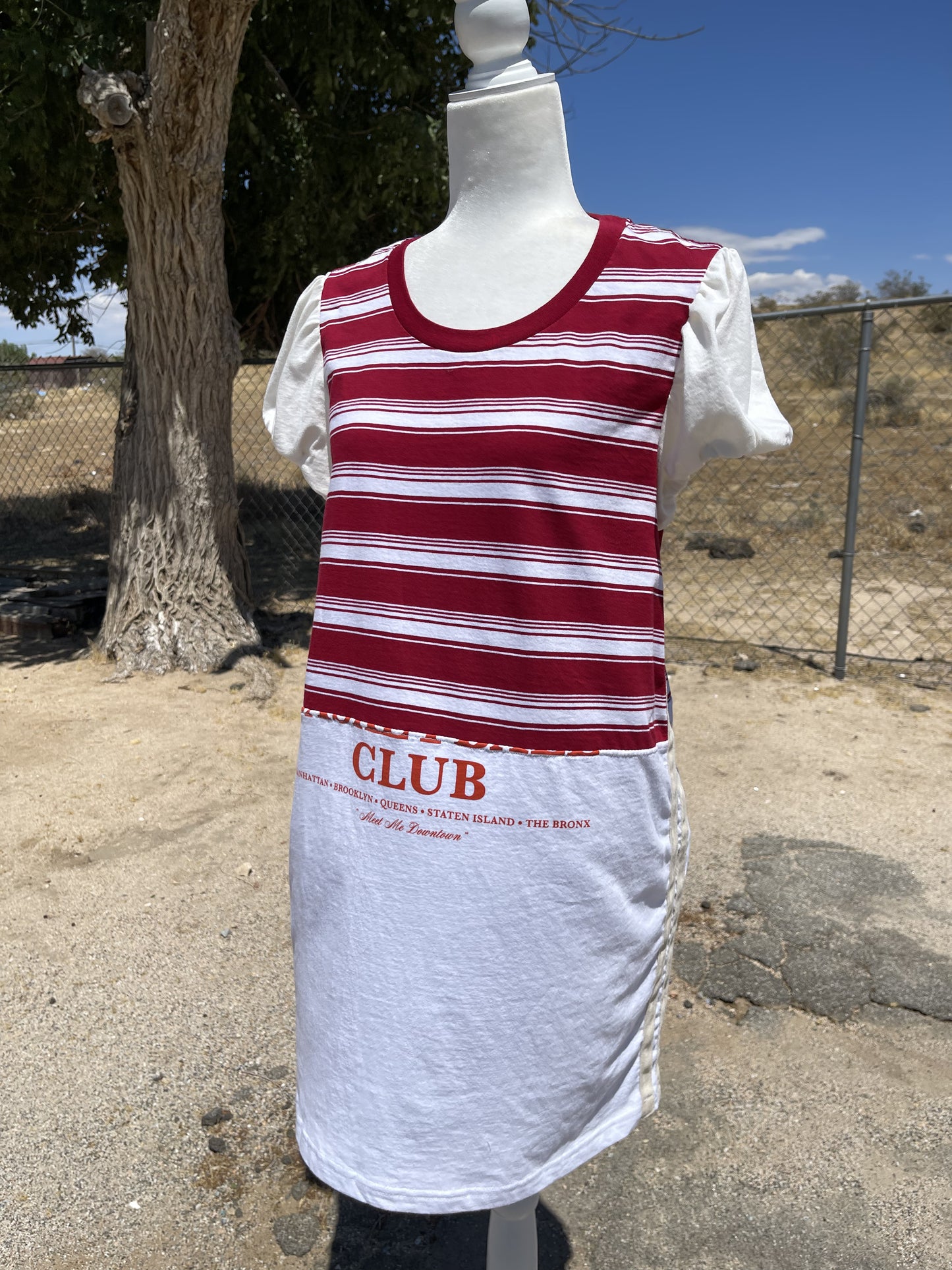 Striped Patchwork T-Shirt Dress