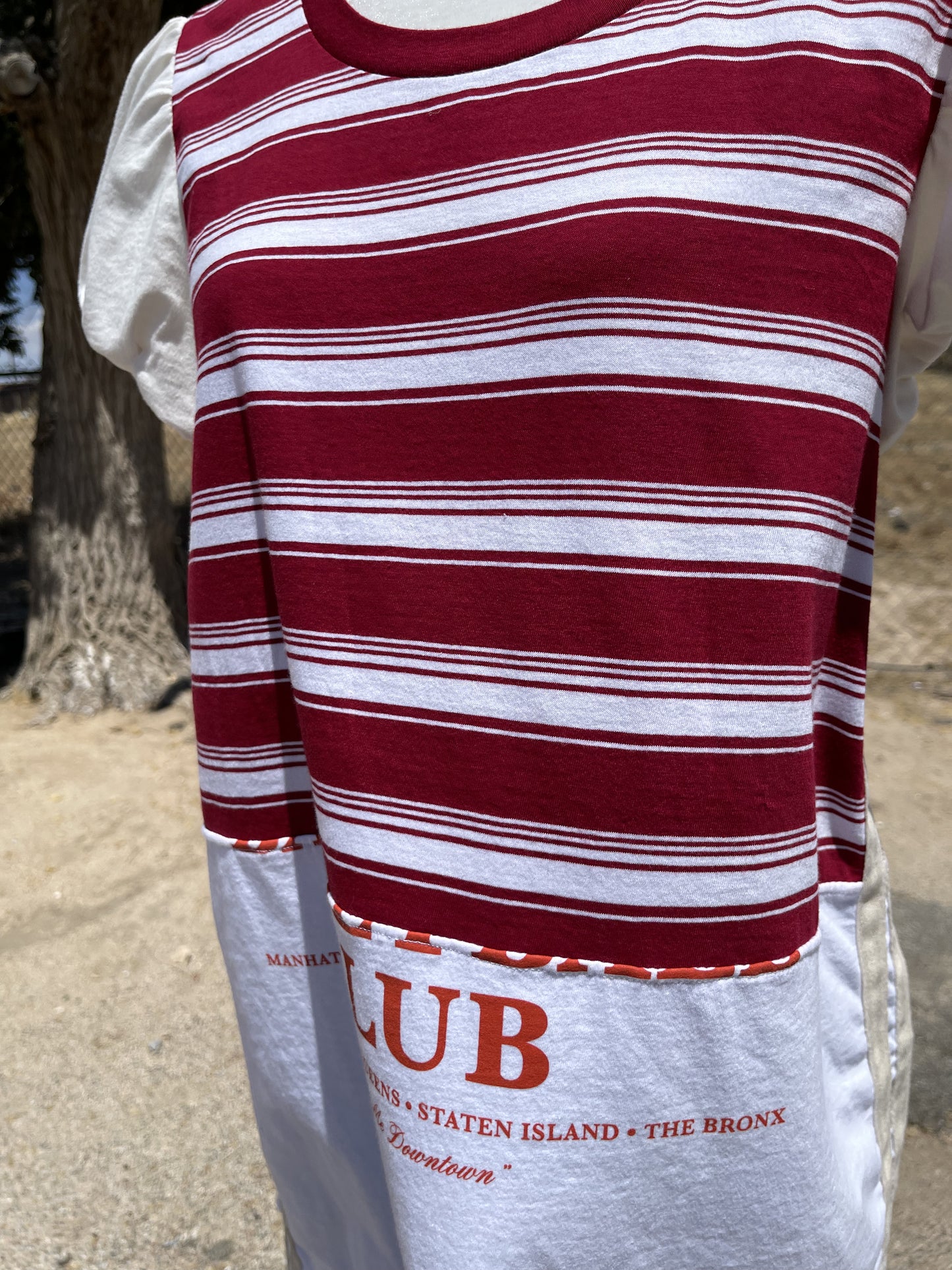 Striped Patchwork T-Shirt Dress