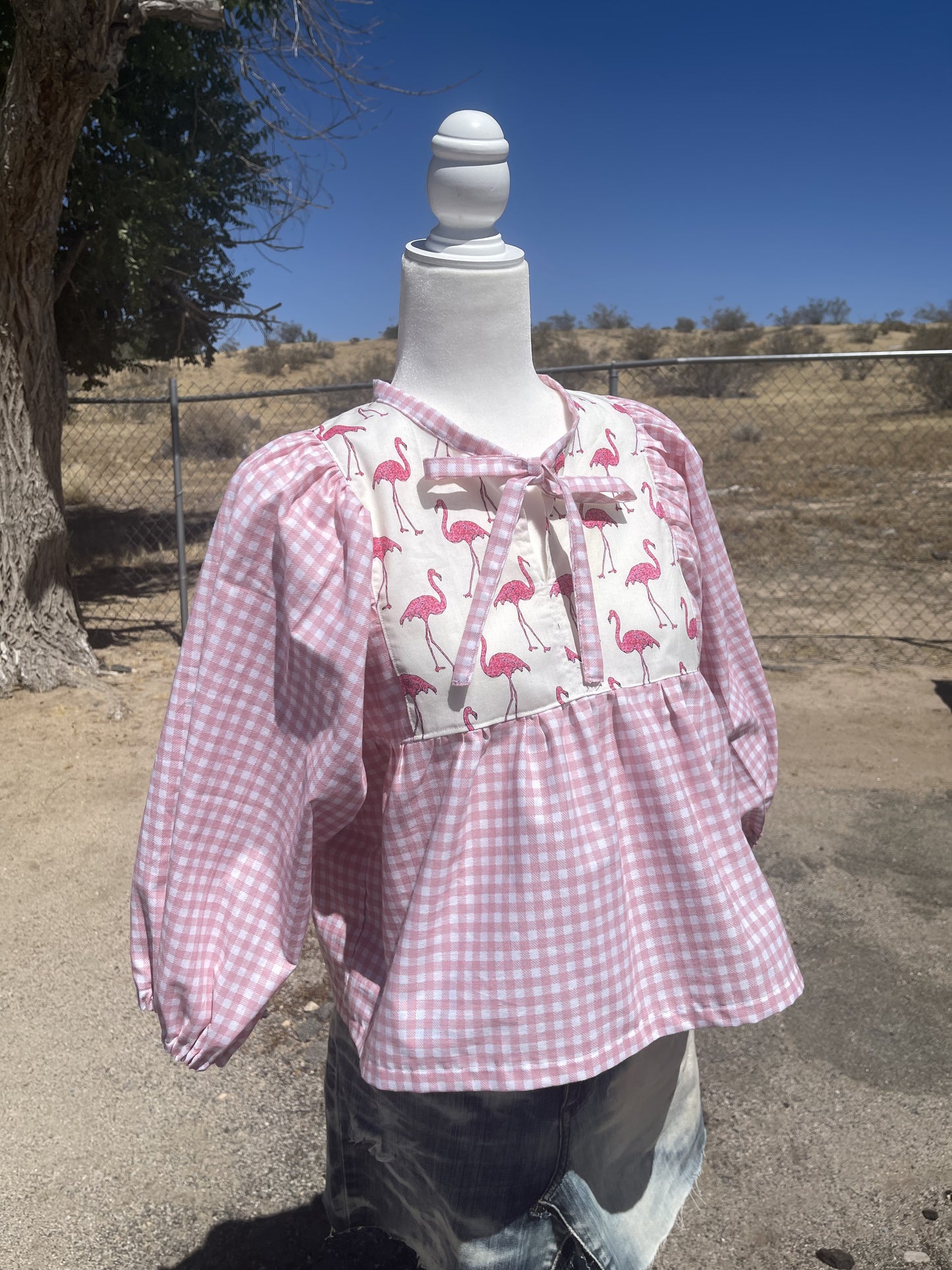 Flamingo Peasant Blouse