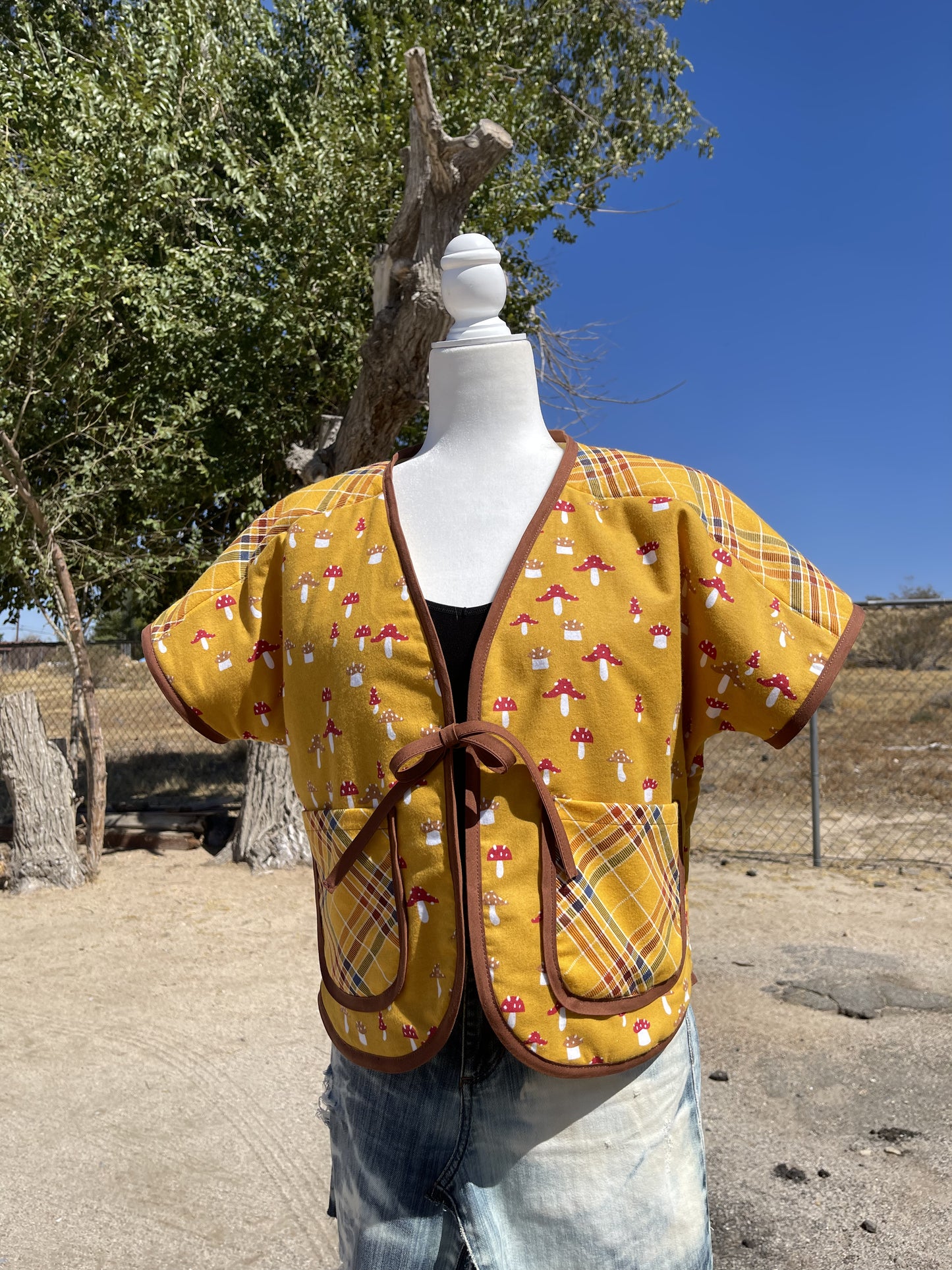 Yellow Mushroom Quilted Vest