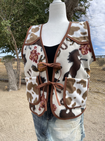 Western Cow Print Vest