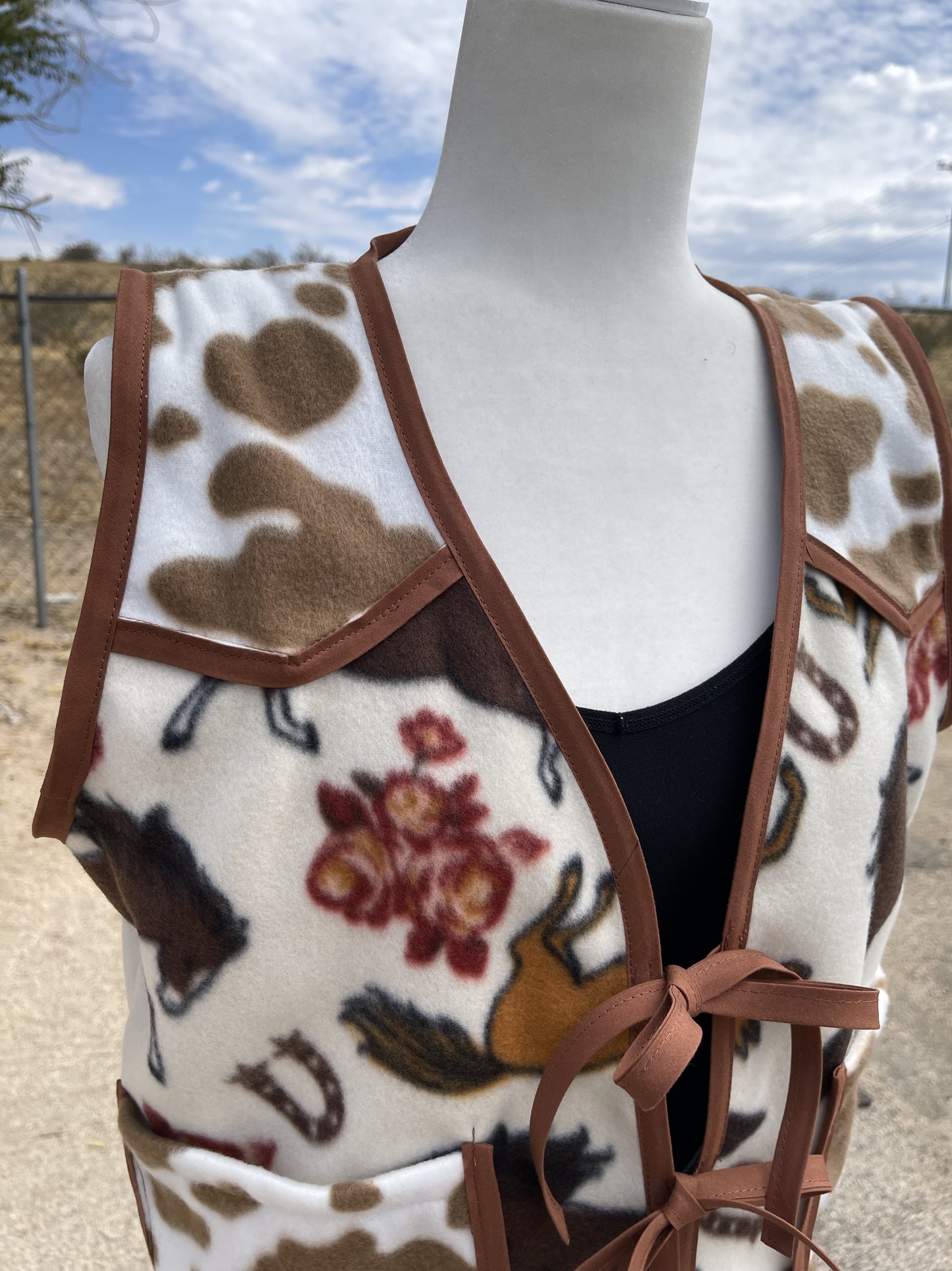 Western Cow Print Vest