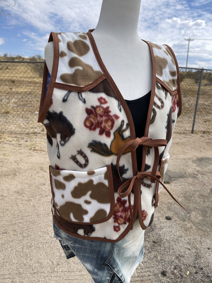 Western Cow Print Vest