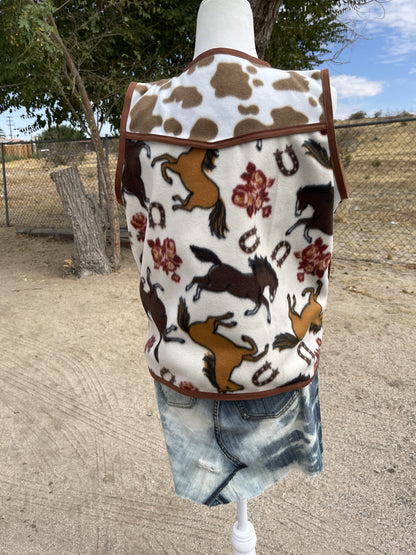 Western Cow Print Vest