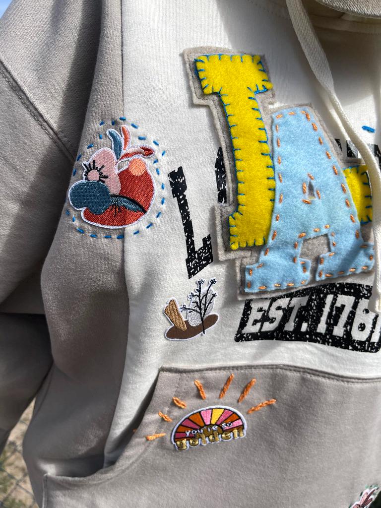Upcycled LA Hoodie - Cream