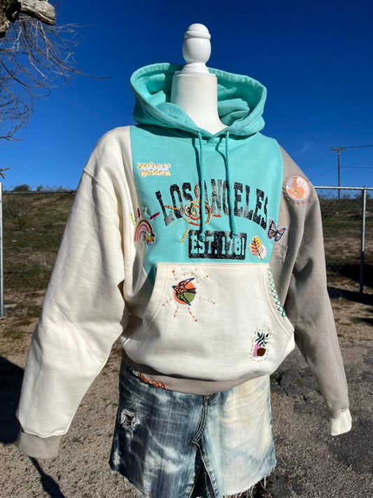 Upcycled LA Hoodie - Blue