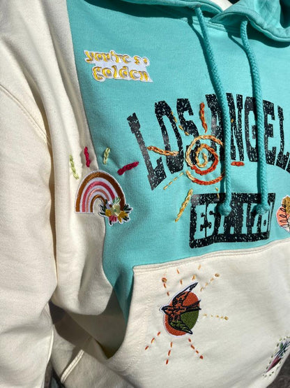 Upcycled LA Hoodie - Blue