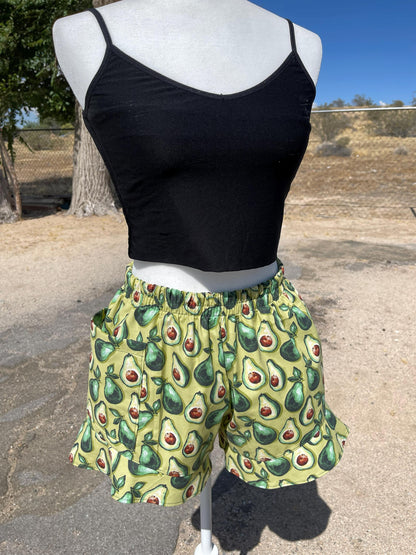 Handmade Avocado Ruffled Shorts