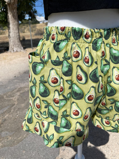 Handmade Avocado Ruffled Shorts