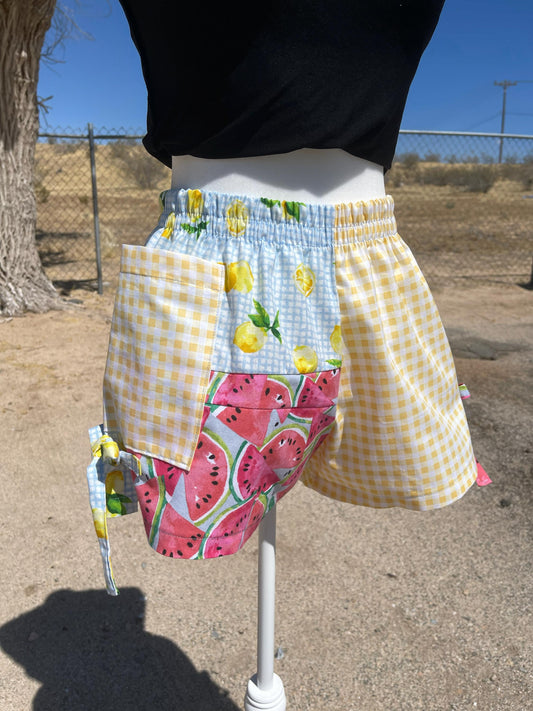 Handmade Fruit Patchwork Shorts