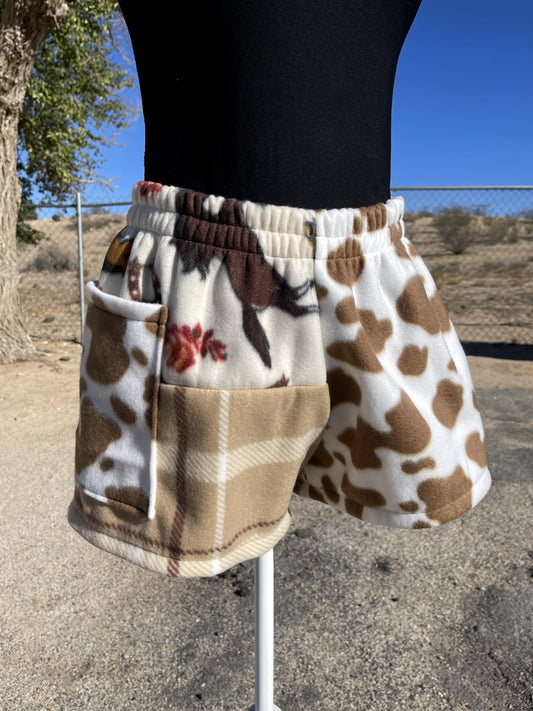 Handmade Cow Print Shorts