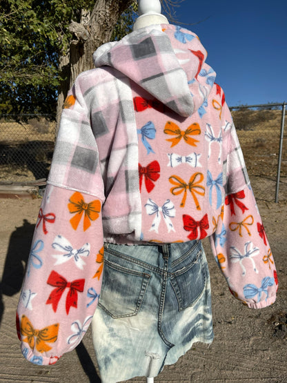 Handmade Pink Ribbon Hoodie