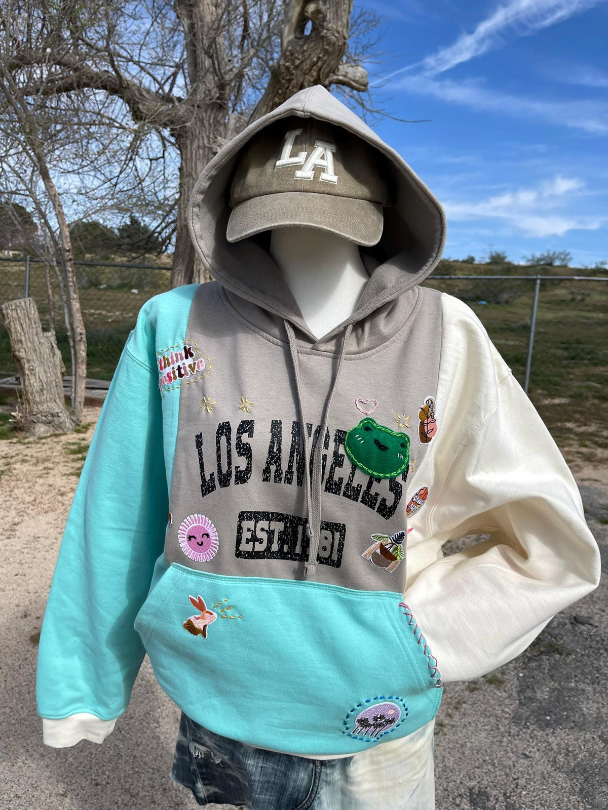 Upcycled LA Hoodie - Grey