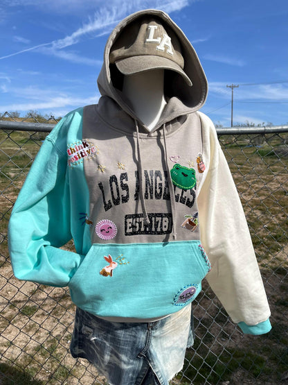 Upcycled LA Hoodie - Grey