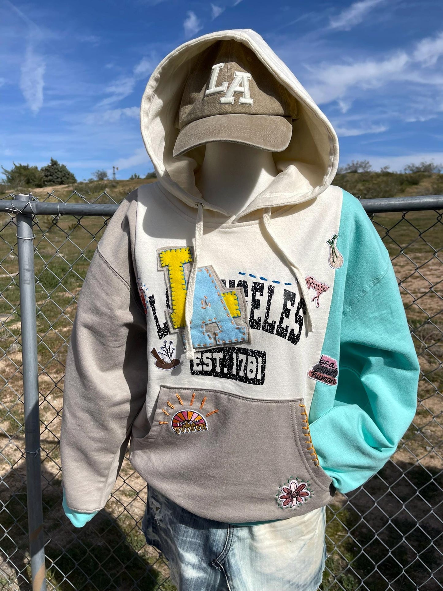 Upcycled LA Hoodie - Cream