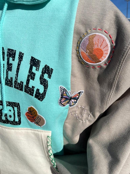 Upcycled LA Hoodie - Blue
