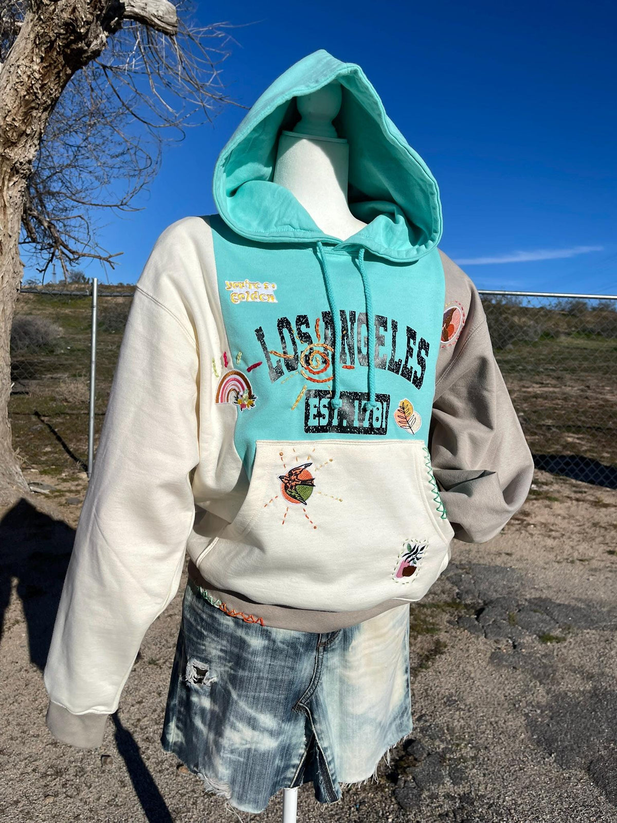 Upcycled LA Hoodie - Blue