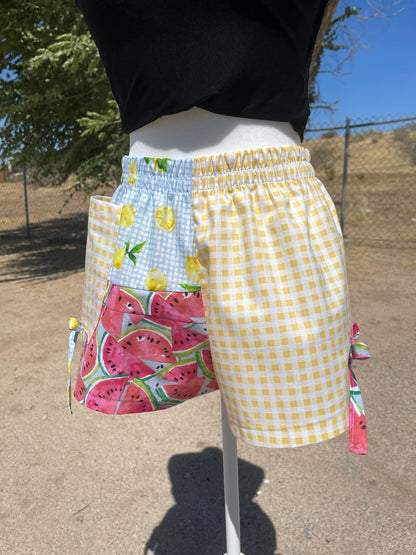 Handmade Fruit Patchwork Shorts