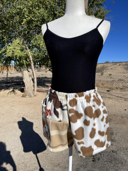 Handmade Cow Print Shorts
