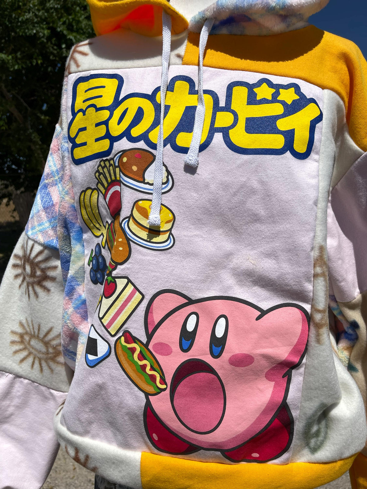 Upcycled Kirby Food Hoodie