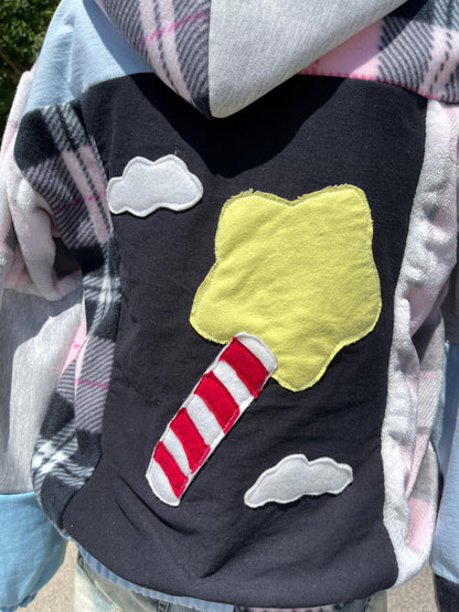 Upcycled Kirby Star Wand Hoodie