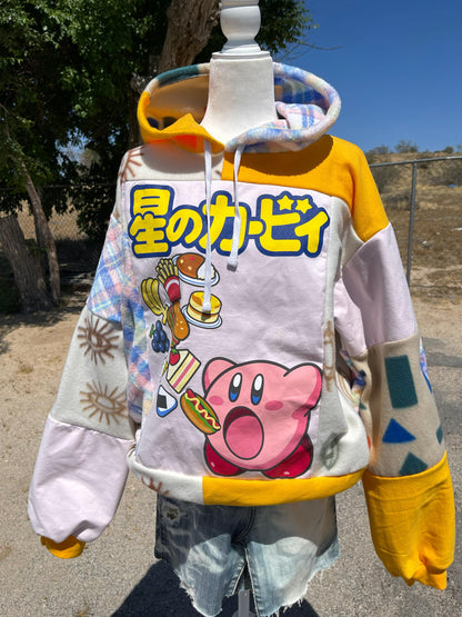 Upcycled Kirby Food Hoodie