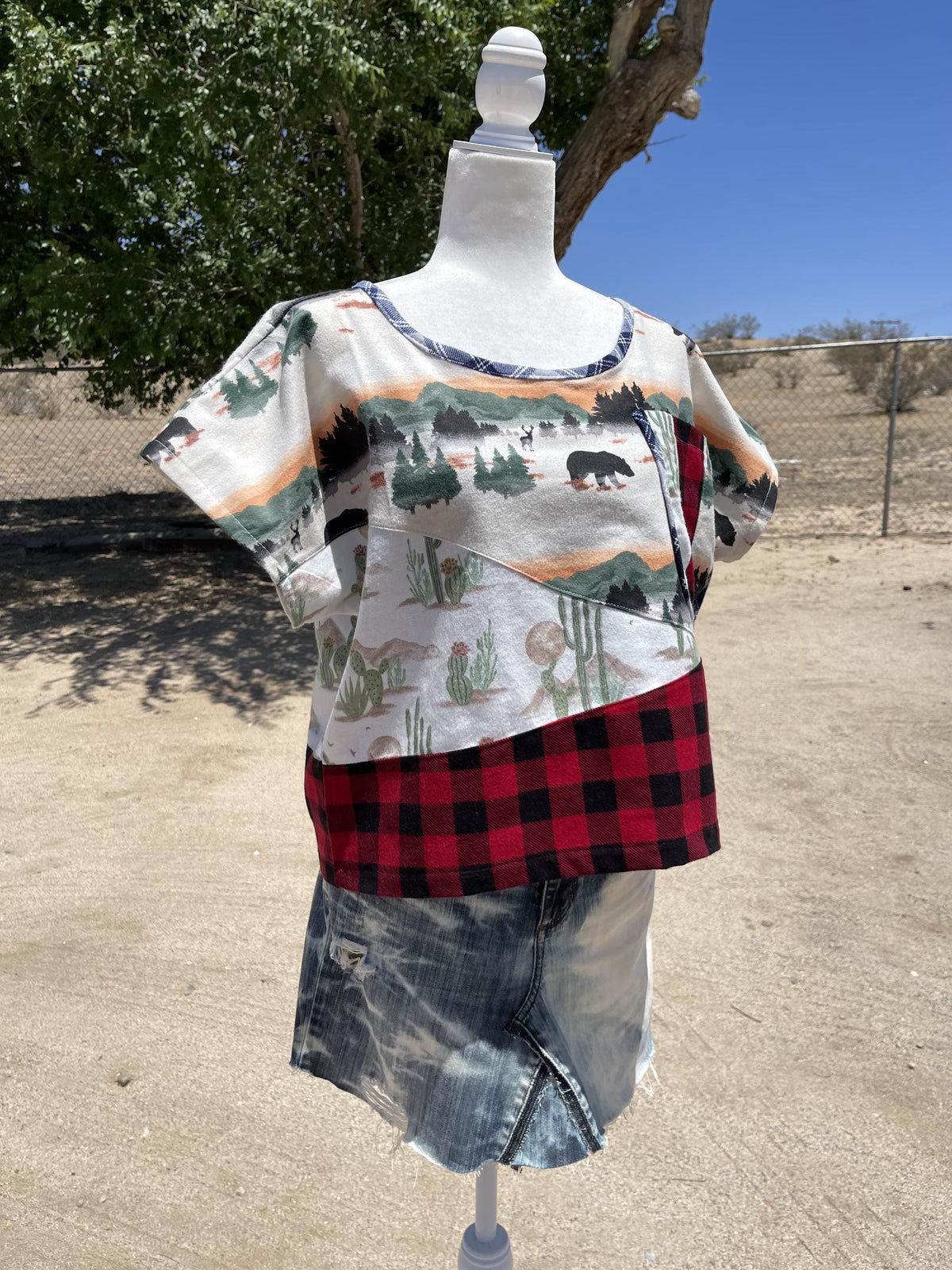 Handmade Patchwork Woven T-Shirt