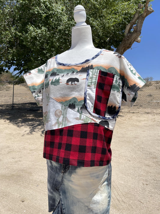 Handmade Patchwork Woven T-Shirt