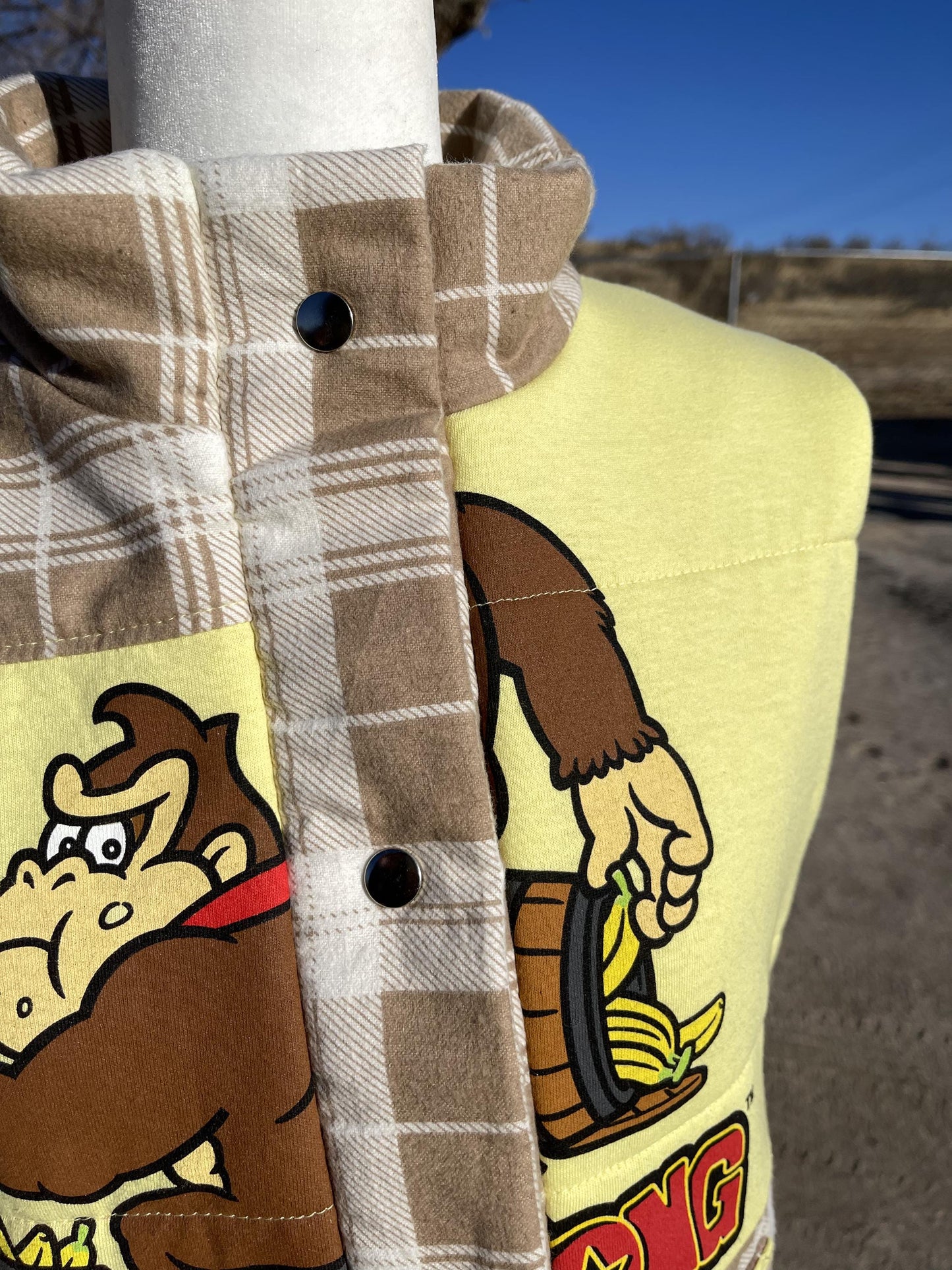 Upcycled Donkey Kong Puffer Vest