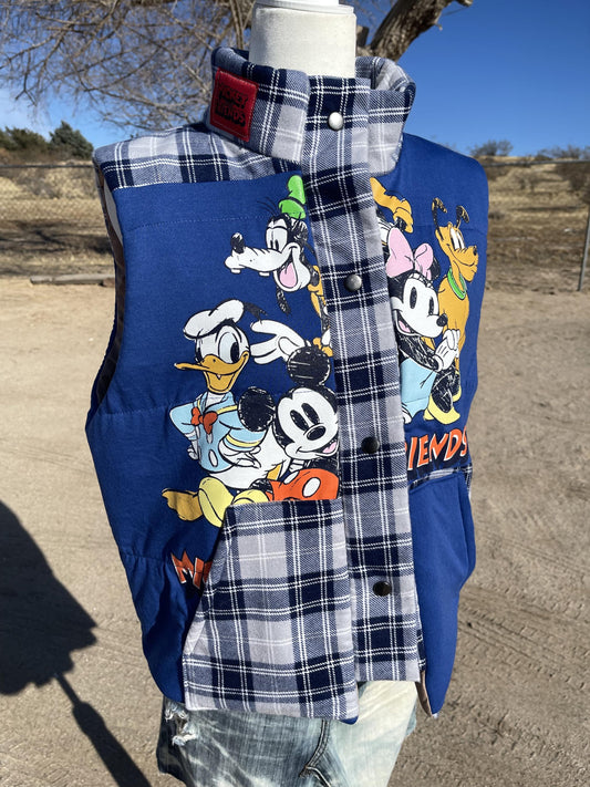 Upcycled Mickey Mouse Puffer Vest
