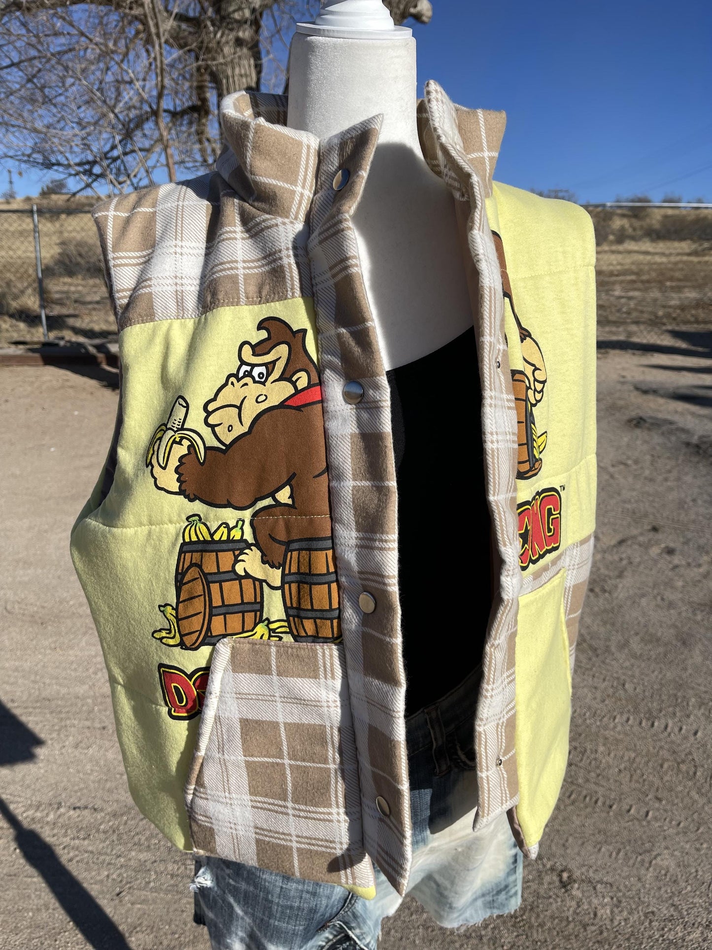 Upcycled Donkey Kong Puffer Vest