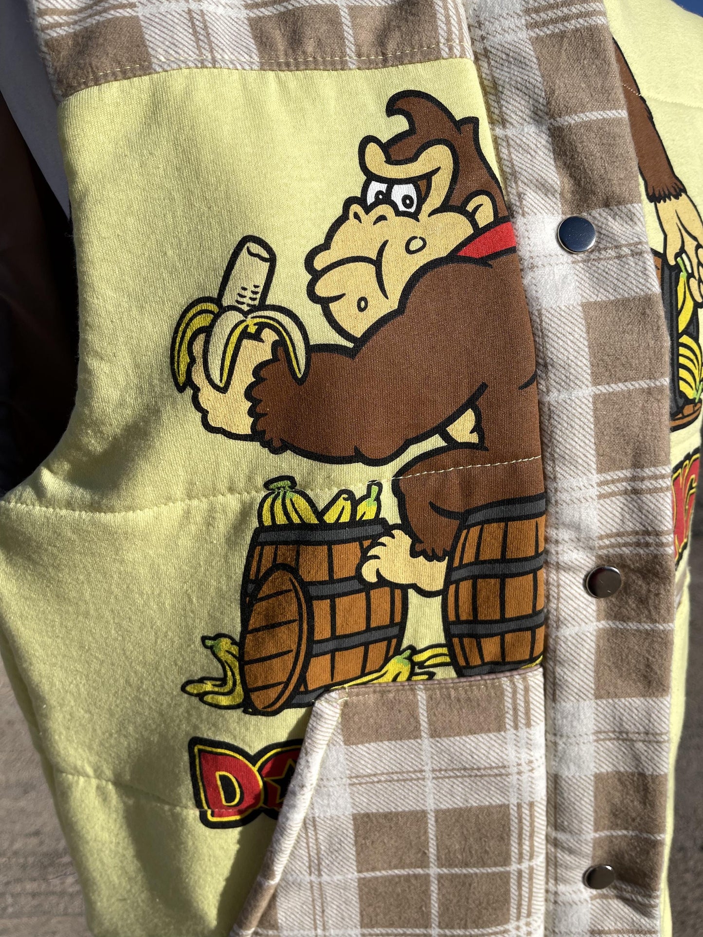 Upcycled Donkey Kong Puffer Vest