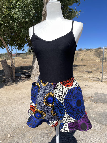 Handmade African Print Ruffled Shorts