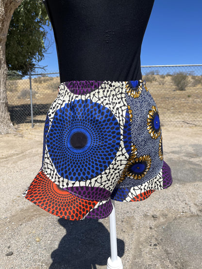 Handmade African Print Ruffled Shorts