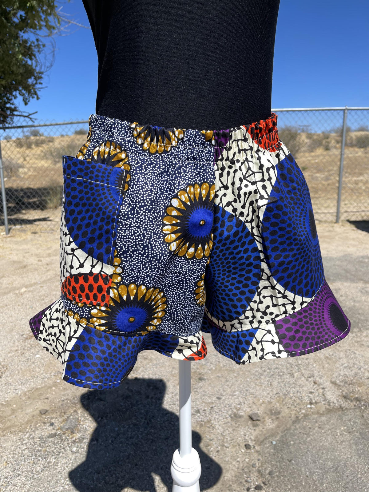 Handmade African Print Ruffled Shorts