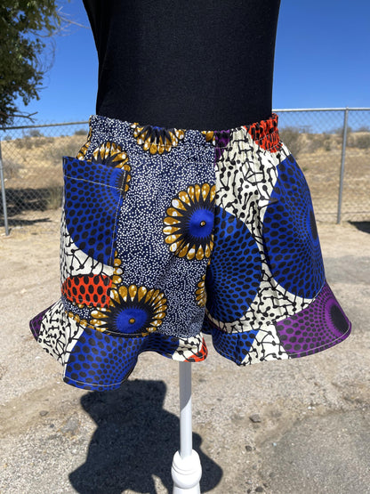 Handmade African Print Ruffled Shorts