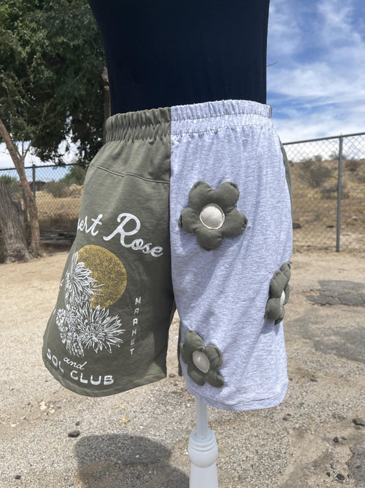 Upcycled Flower Shorts - Desert Rose