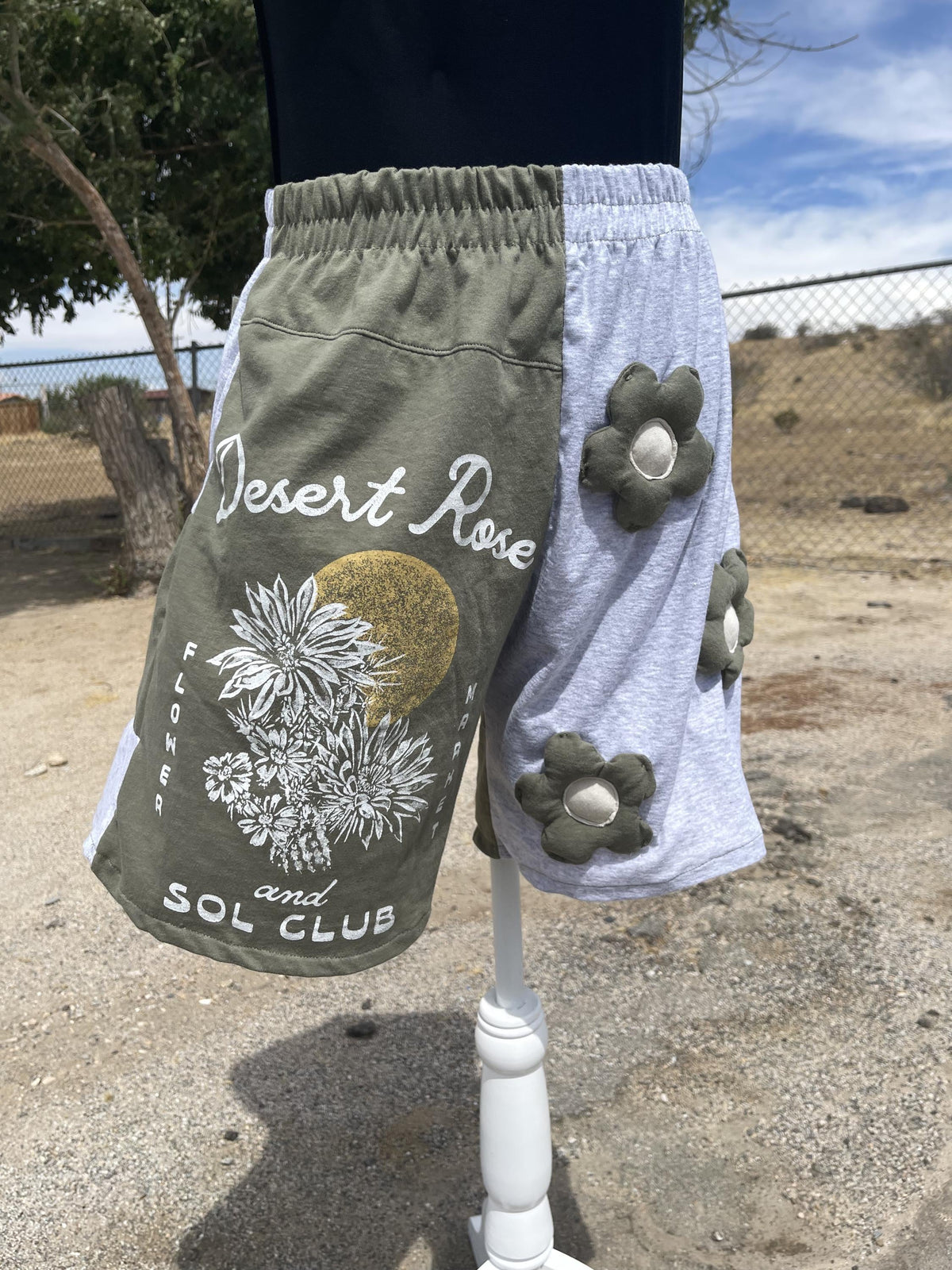 Upcycled Flower Shorts - Desert Rose