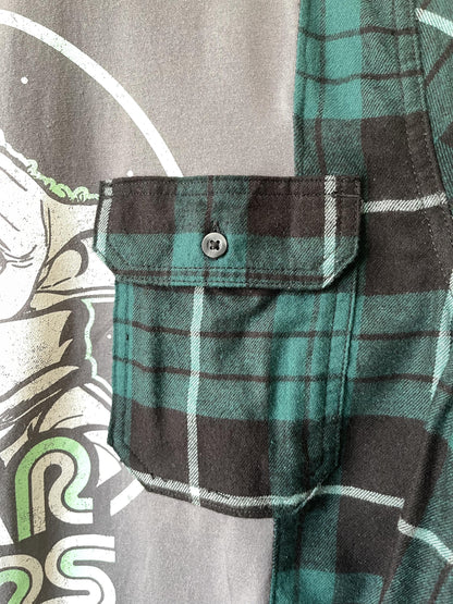 Upcycled Baby Yoda Flannel Shirt