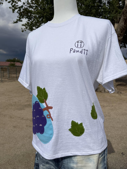 Handmade Cropped Grape Patch T-Shirt