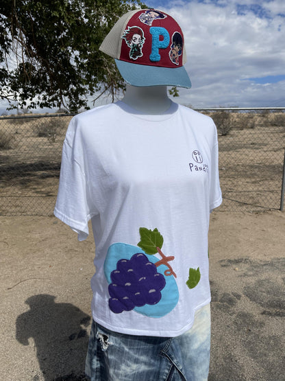 Handmade Cropped Grape Patch T-Shirt