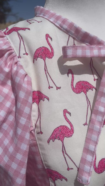 Flamingo Peasant Blouse