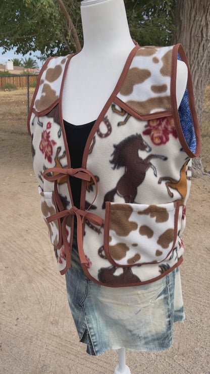 Western Cow Print Vest