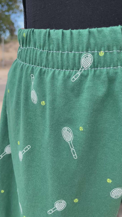 Green Patchwork Tennis Shorts